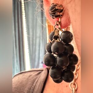 Vintage Black Beaded clip Earrings